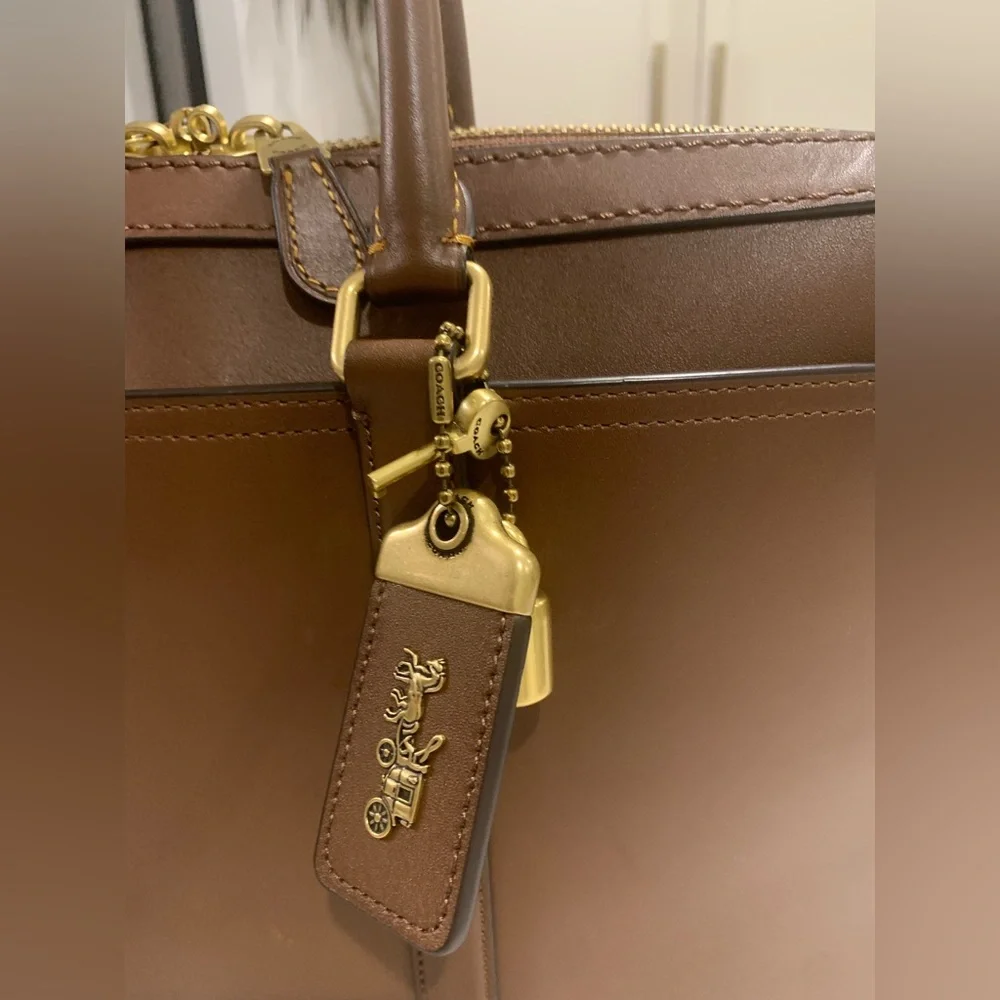 COACH Metropolitan Slim Leather Briefcase Bag